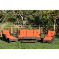 Jeco 6 Piece Wicker Seating Set with Orange Cushion W61-FS016